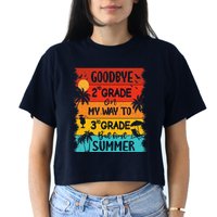 Goodbye 2nd Grade Hello Summer Last Day Of School Graduation Crop Top