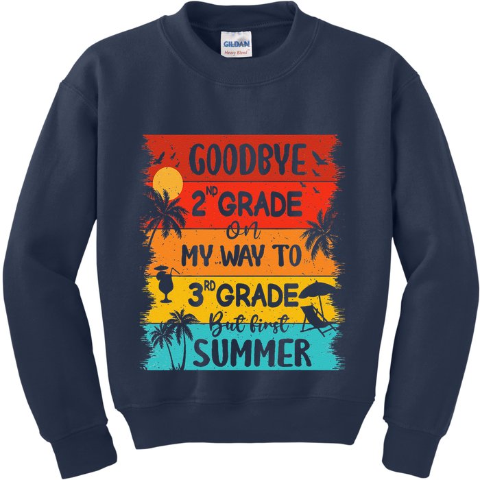 Goodbye 2nd Grade Hello Summer Last Day Of School Graduation Kids Sweatshirt