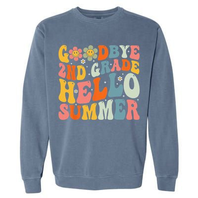 Goodbye 2nd Grade Hello Summer Last Day Of School Garment-Dyed Sweatshirt