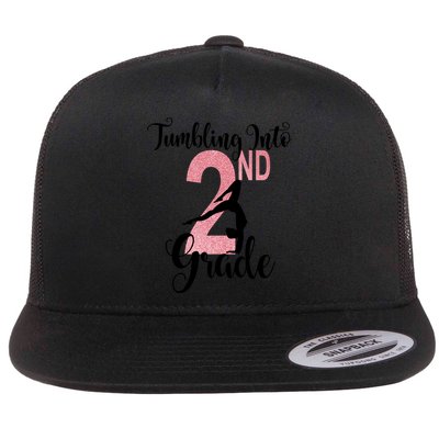 Glitter 2nd Grade Girl Gymnastics Tumble First Day Of School,Kids 1st Day Of Sch Flatbill Hat