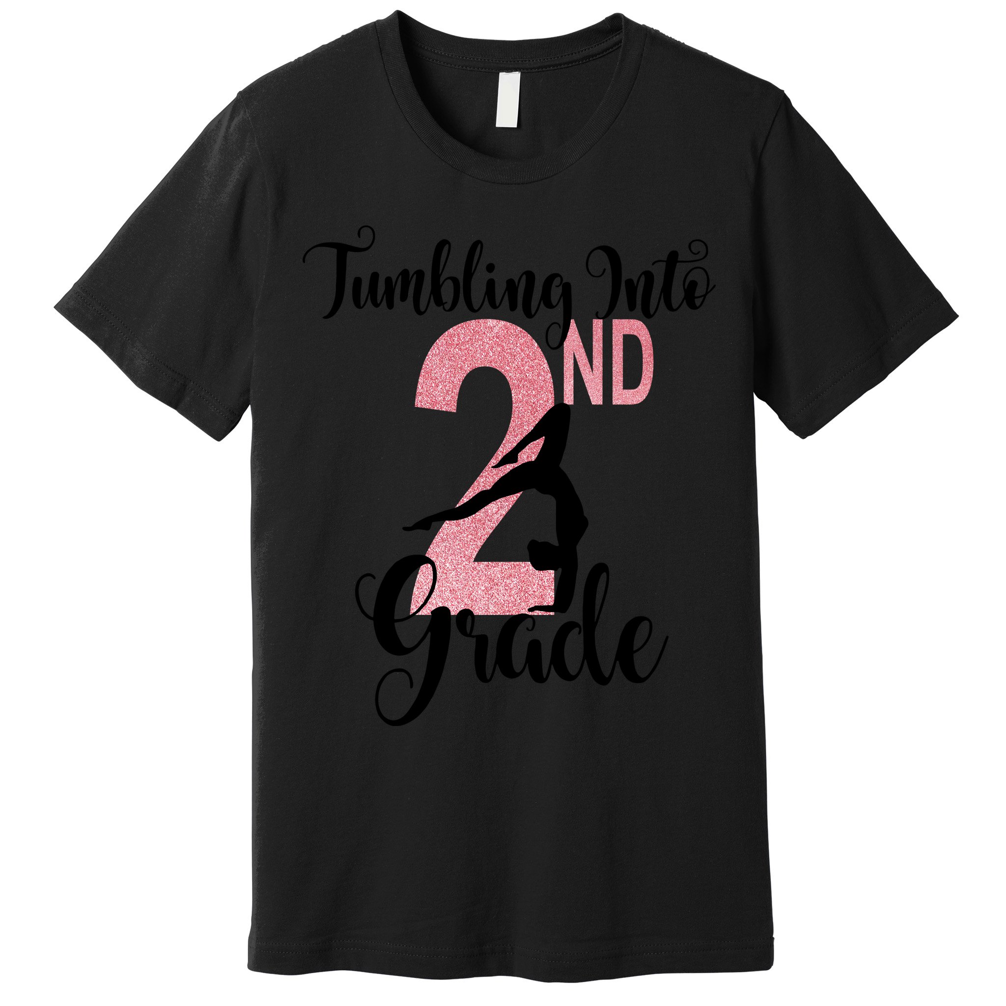 Glitter 2nd Grade Girl Gymnastics Tumble First Day Of School,Kids 1st Day Of Sch Premium T-Shirt
