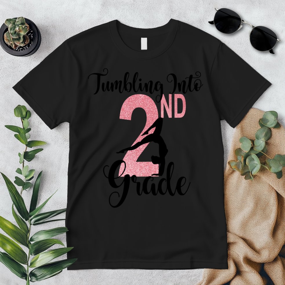 Glitter 2nd Grade Girl Gymnastics Tumble First Day Of School,Kids 1st Day Of Sch Premium T-Shirt