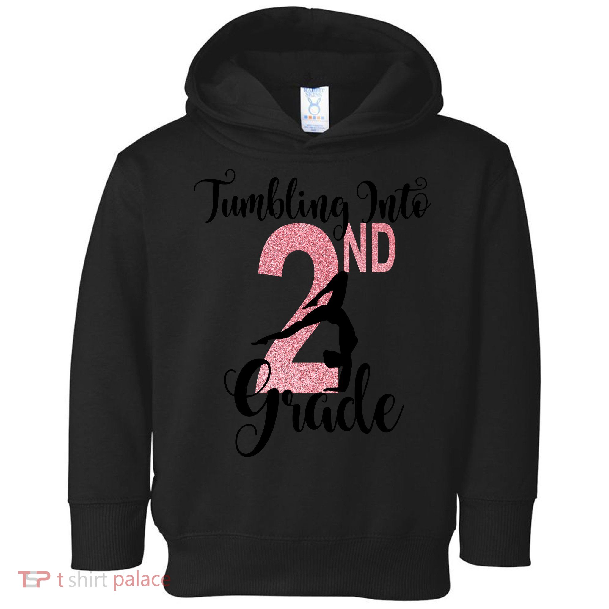 Glitter 2nd Grade Girl Gymnastics Tumble First Day Of School,Kids 1st Day Of Sch Toddler Hoodie