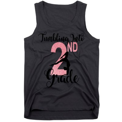 Glitter 2nd Grade Girl Gymnastics Tumble First Day Of School,Kids 1st Day Of Sch Tank Top