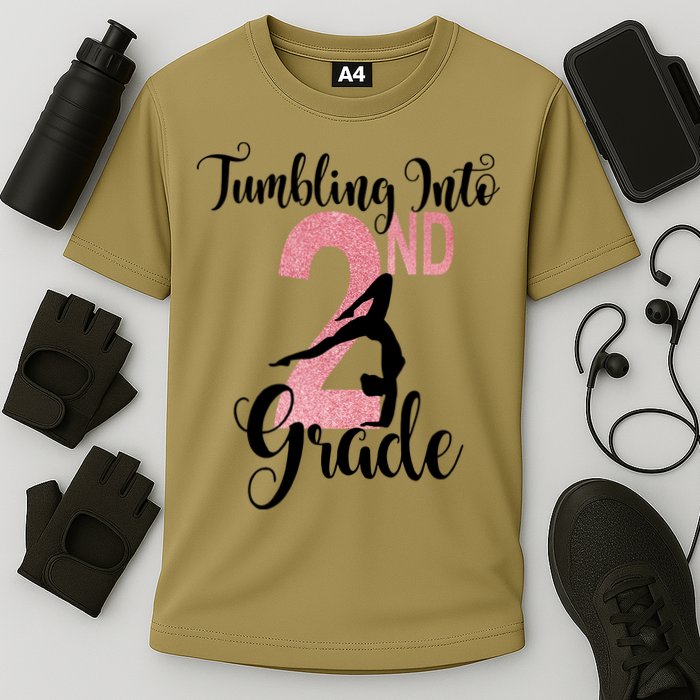 Glitter 2nd Grade Girl Gymnastics Tumble First Day Of School,Kids 1st Day Of Sch Cooling Performance Crew T-Shirt