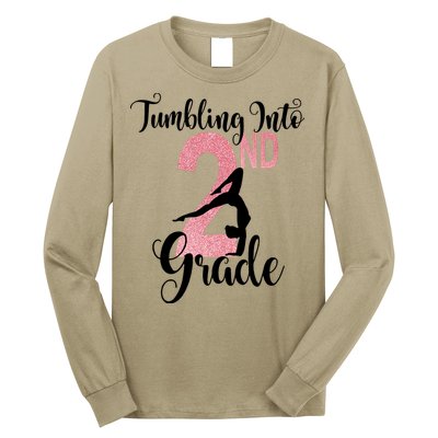 Glitter 2nd Grade Girl Gymnastics Tumble First Day Of School,Kids 1st Day Of Sch Long Sleeve Shirt