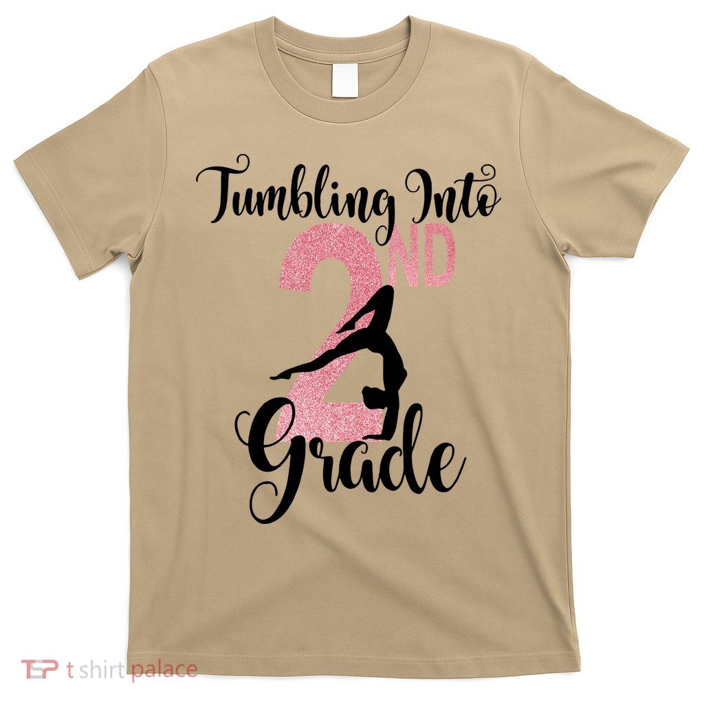 Glitter 2nd Grade Girl Gymnastics Tumble First Day Of School,Kids 1st Day Of Sch T-Shirt