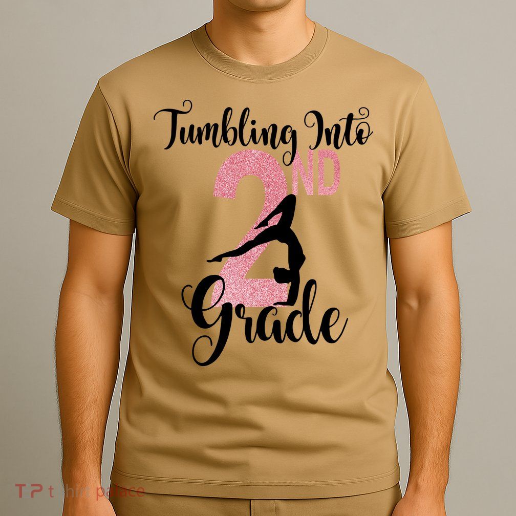 Glitter 2nd Grade Girl Gymnastics Tumble First Day Of School,Kids 1st Day Of Sch T-Shirt