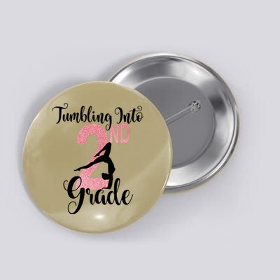 Glitter 2nd Grade Girl Gymnastics Tumble First Day Of School,Kids 1st Day Of Sch Button