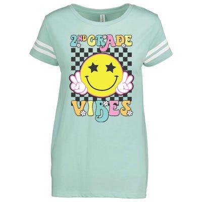 Girl 2nd Grade Vibes Smile Face Back To School Second Grade Enza Ladies Jersey Football T-Shirt