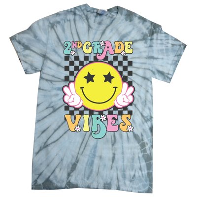 Girl 2nd Grade Vibes Smile Face Back To School Second Grade Tie-Dye T-Shirt