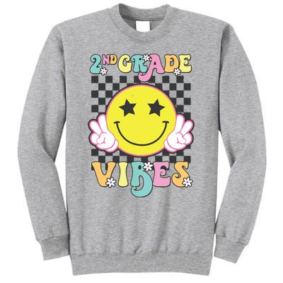 Girl 2nd Grade Vibes Smile Face Back To School Second Grade Tall Sweatshirt