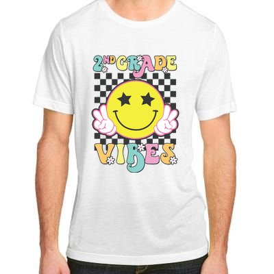 Girl 2nd Grade Vibes Smile Face Back To School Second Grade Adult ChromaSoft Performance T-Shirt