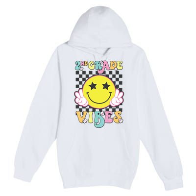 Girl 2nd Grade Vibes Smile Face Back To School Second Grade Premium Pullover Hoodie