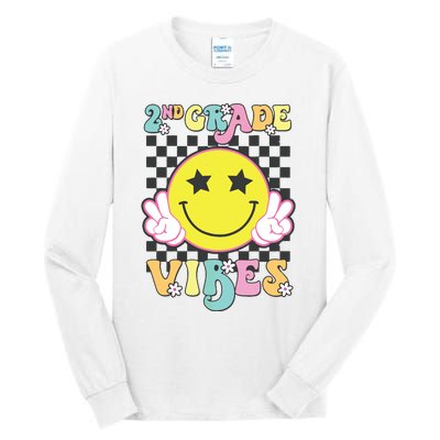 Girl 2nd Grade Vibes Smile Face Back To School Second Grade Tall Long Sleeve T-Shirt