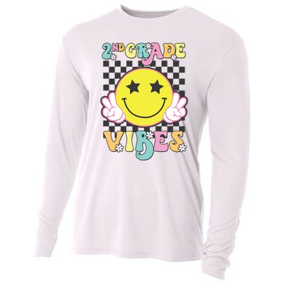 Girl 2nd Grade Vibes Smile Face Back To School Second Grade Cooling Performance Long Sleeve Crew