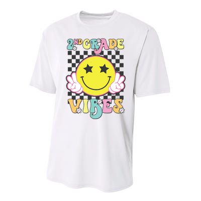 Girl 2nd Grade Vibes Smile Face Back To School Second Grade Performance Sprint T-Shirt