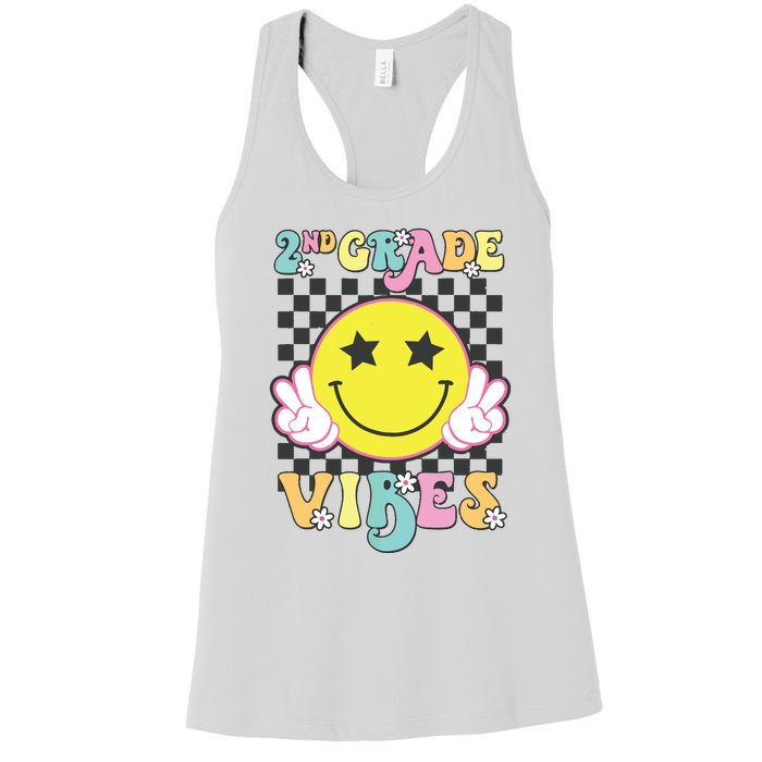 Girl 2nd Grade Vibes Smile Face Back To School Second Grade Women's Racerback Tank