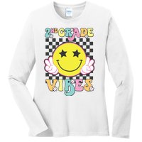 Girl 2nd Grade Vibes Smile Face Back To School Second Grade Ladies Long Sleeve Shirt