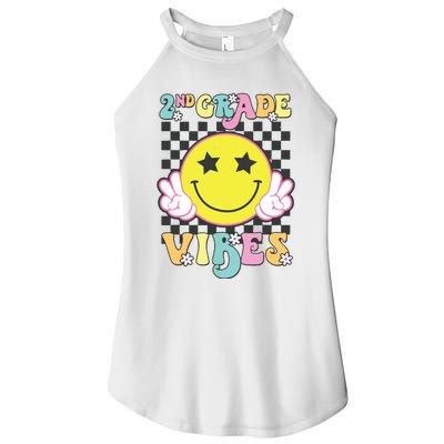 Girl 2nd Grade Vibes Smile Face Back To School Second Grade Women’s Perfect Tri Rocker Tank