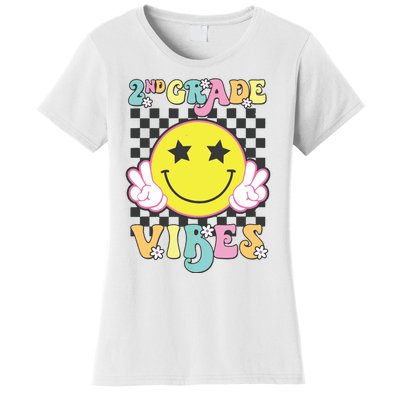 Girl 2nd Grade Vibes Smile Face Back To School Second Grade Women's T-Shirt