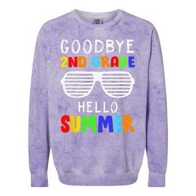 Goodbye 2nd Grade Hello Summer Last Day Of School Colorblast Crewneck Sweatshirt