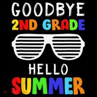Goodbye 2nd Grade Hello Summer Last Day Of School Stripe Pom Pom Beanie