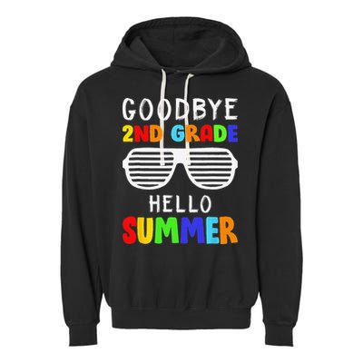 Goodbye 2nd Grade Hello Summer Last Day Of School Garment-Dyed Fleece Hoodie
