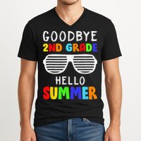 Goodbye 2nd Grade Hello Summer Last Day Of School V-Neck T-Shirt