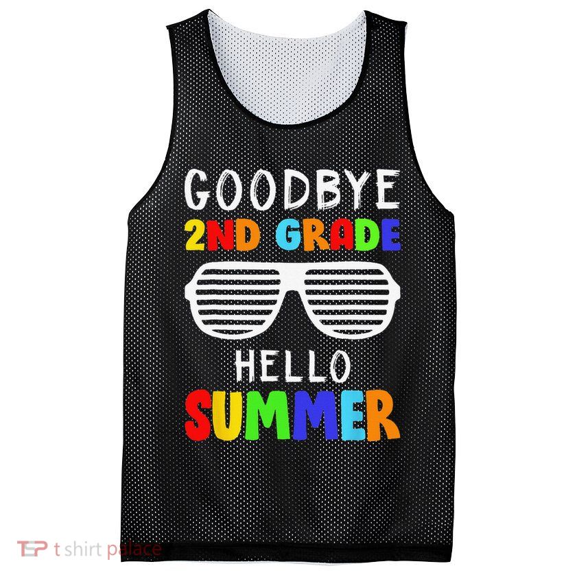 Goodbye 2nd Grade Hello Summer Last Day Of School Mesh Reversible Basketball Jersey Tank
