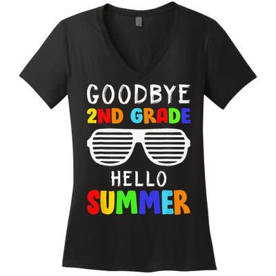 Goodbye 2nd Grade Hello Summer Last Day Of School Women's V-Neck T-Shirt