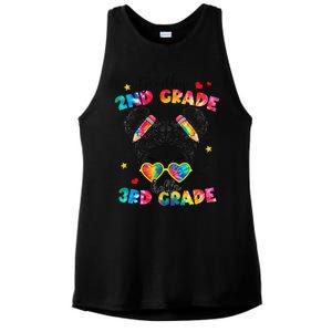 Goodbye 2nd Grade Hello 3rd Grade Messy Bun Teacher Ladies PosiCharge Tri-Blend Wicking Tank