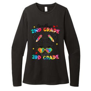 Goodbye 2nd Grade Hello 3rd Grade Messy Bun Teacher Womens CVC Long Sleeve Shirt