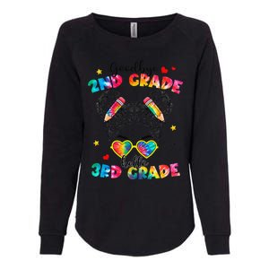 Goodbye 2nd Grade Hello 3rd Grade Messy Bun Teacher Womens California Wash Sweatshirt