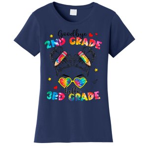 Goodbye 2nd Grade Hello 3rd Grade Messy Bun Teacher Women's T-Shirt