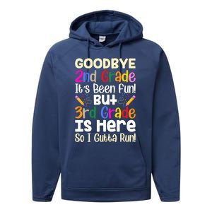 Goodbye 2nd Grade Hello 3rd Grade Back To Shcool Outfit Performance Fleece Hoodie