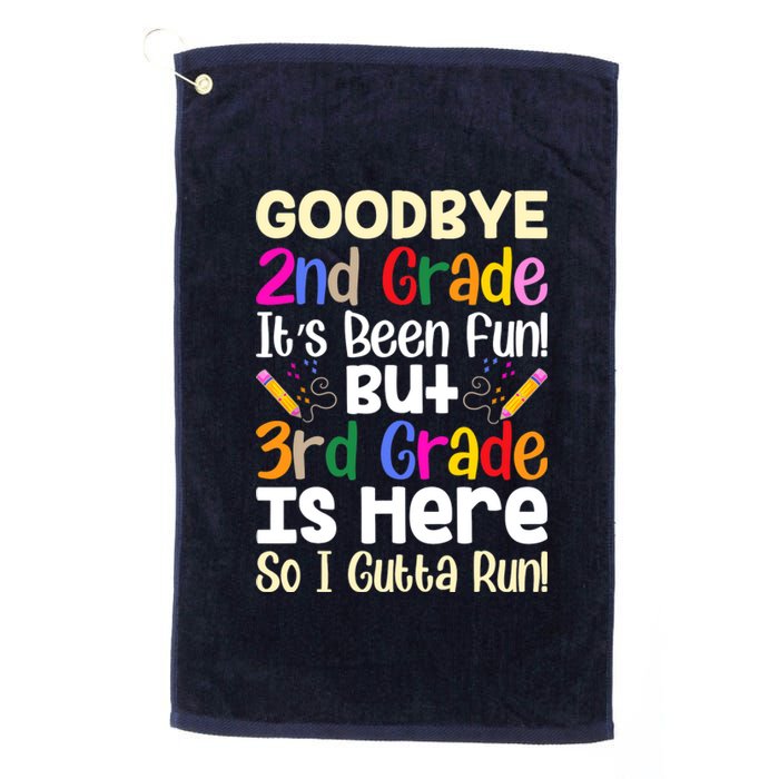 Goodbye 2nd Grade Hello 3rd Grade Back To Shcool Outfit Platinum Collection Golf Towel