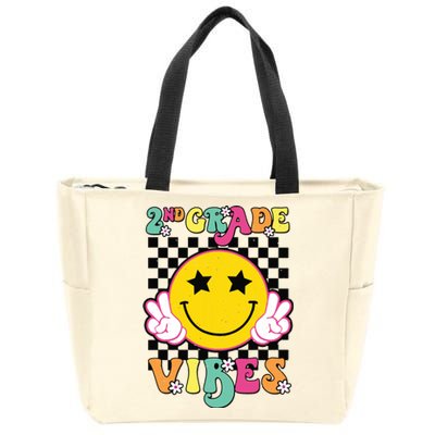 Girl 2nd Grade Vibes Smile Face Back To School Second Grade Zip Tote Bag