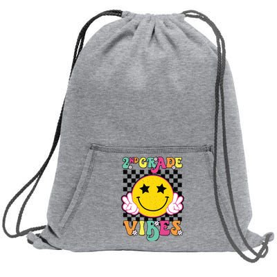 Girl 2nd Grade Vibes Smile Face Back To School Second Grade Sweatshirt Cinch Pack Bag