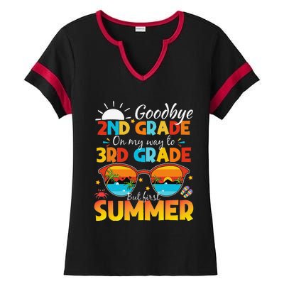 Goodbye 2nd Grade Graduation To 3rd Grade Hello Summer Ladies Halftime Notch Neck Tee