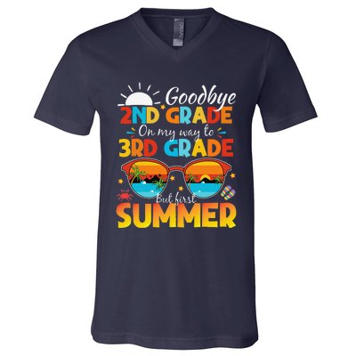 Goodbye 2nd Grade Graduation To 3rd Grade Hello Summer V-Neck T-Shirt