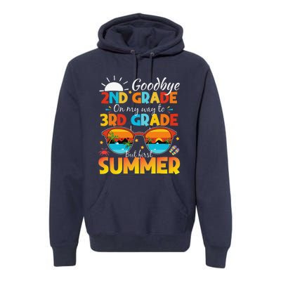 Goodbye 2nd Grade Graduation To 3rd Grade Hello Summer Premium Hoodie