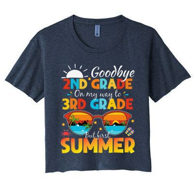 Goodbye 2nd Grade Graduation To 3rd Grade Hello Summer Women's Crop Top Tee