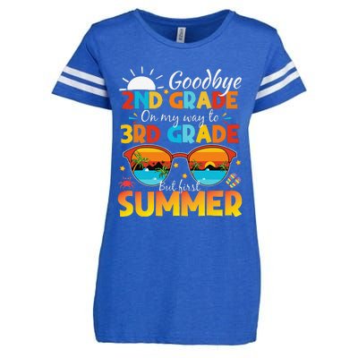 Goodbye 2nd Grade Graduation To 3rd Grade Hello Summer Enza Ladies Jersey Football T-Shirt