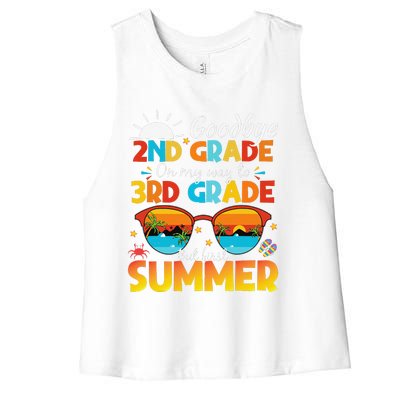 Goodbye 2nd Grade Graduation To 3rd Grade Hello Summer Women's Racerback Cropped Tank