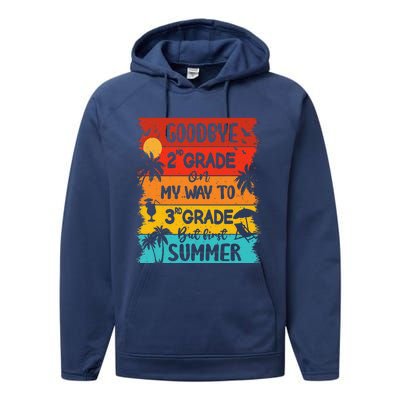 Goodbye 2nd Grade Hello Summer Last Day Of School Graduation Performance Fleece Hoodie