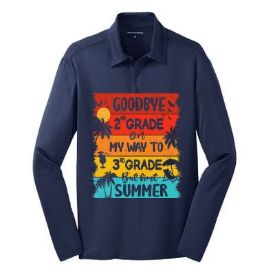 Goodbye 2nd Grade Hello Summer Last Day Of School Graduation Silk Touch Performance Long Sleeve Polo