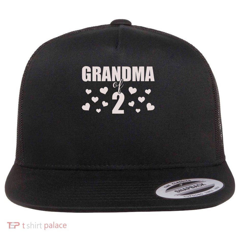 Grandma 2 Grandkids 2nd Time Cubed Grandma Of Two Flat Bill Trucker Hat
