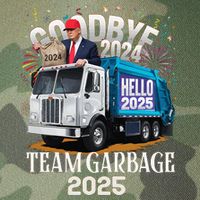 Goodbye 2024 Hello 2025 Happy New Year 2025 Team Garbage Legacy Tie Dye Trucker Hat