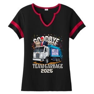 Goodbye 2024 Hello 2025 Happy New Year 2025 Team Garbage Ladies Halftime Notch Neck Tee